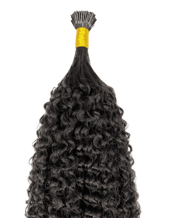 Raw Indian Temple Hair I-Tip Nautral Curly | 100% Virgin Indian Hair  | 100g– Bella Hararo