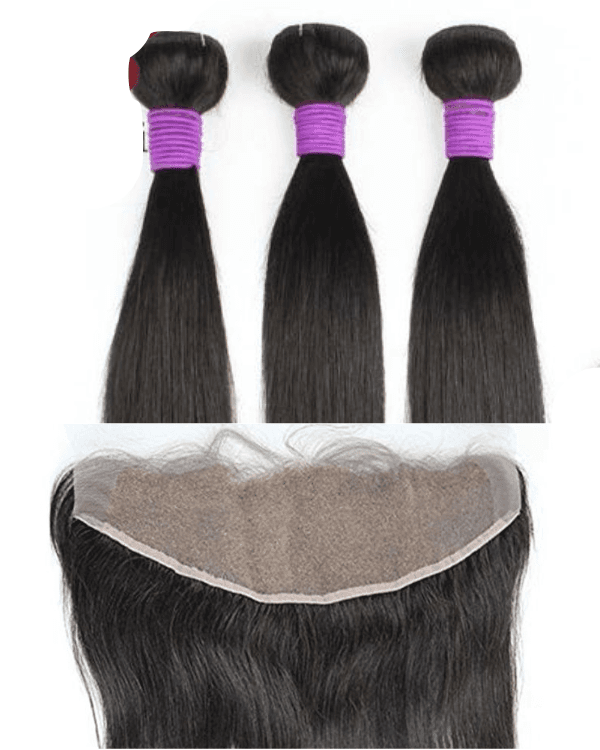 Transform your look with Bella Hararo’s 3 Bundles Deal with 13x4 Frontal in Straight Raw Indian Temple Hair