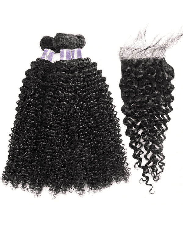 3 Bundles Deal with 13X4 Frontal  – Kinky Curly Raw Indian Temple Human Hair | Bella Hararo