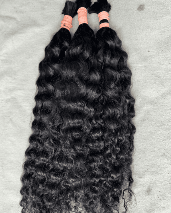 Indian Remy Hair Bulk Indian Curly  | Single Drawn | 100%  Indian Hair | 100g– Bella Hararo