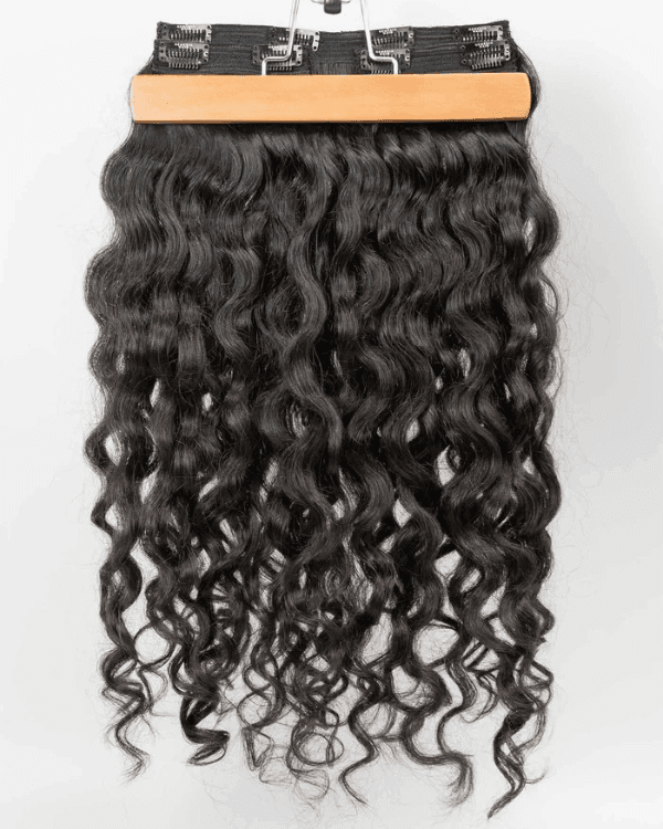 Enhance your hairstyle with Bella Hararo’s 3 PCS Premium Natural Wavy Clip-In Extensions, made from 100% Remy Indian Hair