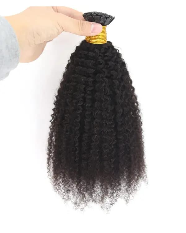 Raw Indian Temple Hair Flat-Tip Kinky Curly | 100% Virgin Indian Hair | 100g– Bella Hararo