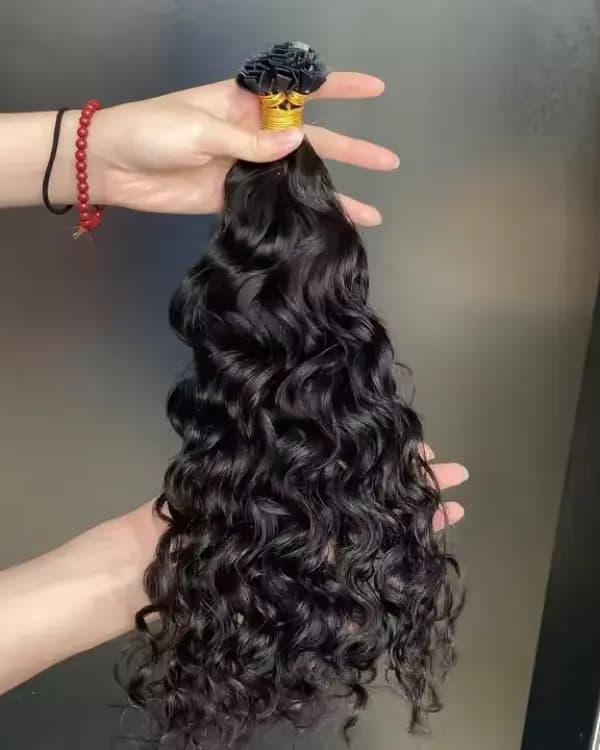 Raw Indian Temple Hair Flat-Tip Indian Curly | 100% Virgin Indian Hair | 100g– Bella Hararo