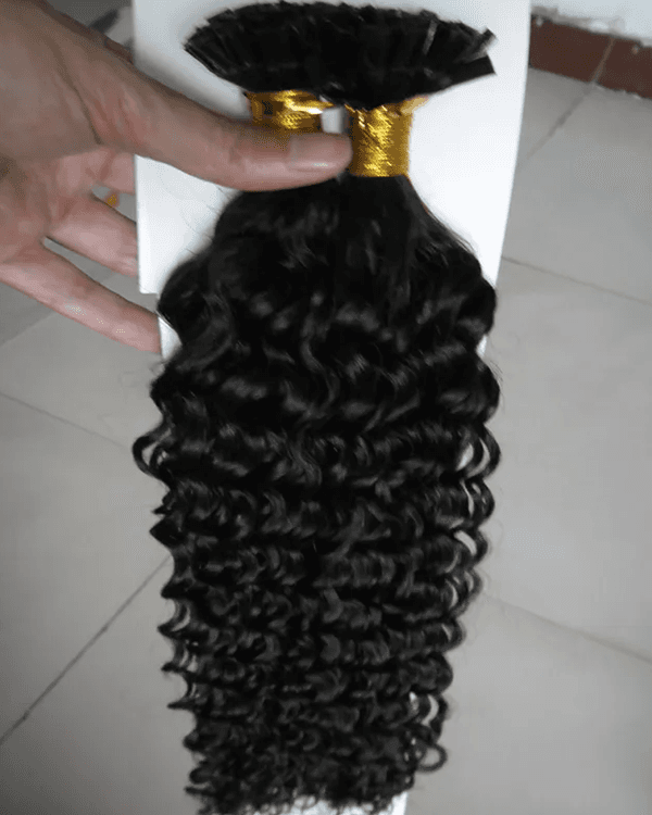 Get beautifully defined curls with Bella Hararo’s Indian Remy Hair U-Tip Kinky Curly Extensions