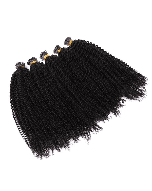 Raw Indian Temple Hair I-Tip Kinky Curly | 100% Virgin Indian Hair  | 100g– Bella Hararo
