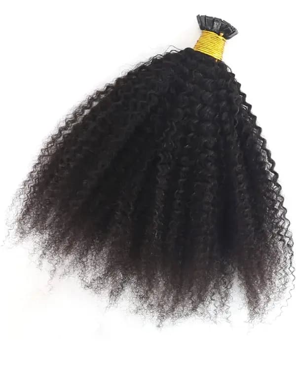 Achieve bold, voluminous curls with Bella Hararo’s Indian Remy Hair FLAT-Tip Kinky Curly Extensions