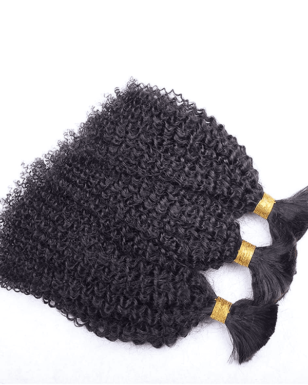 Experience luxurious volume and texture with our Premium Raw Indian Temple Bulk Hair – Kinky Curly
