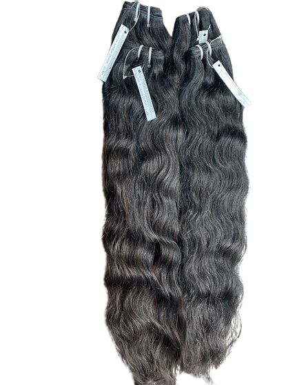 Enhance your beauty with Bella Hararo’s Raw Indian Temple Wefted Wavy Hair, sourced directly from South Indian temples