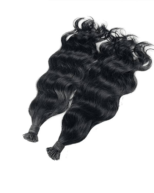 Enhance your hairstyle with Bella Hararo’s Indian Remy Hair I-Tip Wavy Extensions, crafted from 100% Indian Hair for a natural, voluminous look