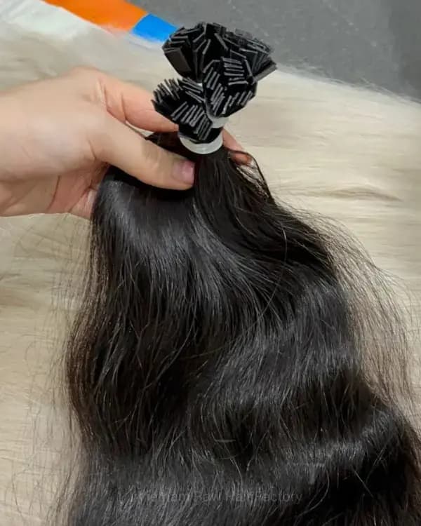 Raw Indian Temple Hair Flat-Tip Natural wavy | 100% Virgin Indian Hair | 100g– Bella Hararo