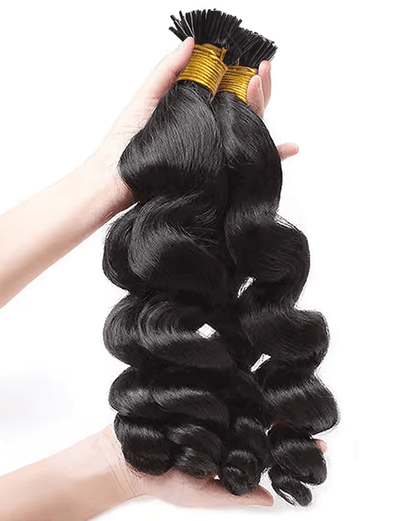 Raw Indian Temple Hair I-Tip Round Wave | 100% Virgin Indian Hair  | 100g– Bella Hararo