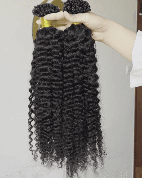 Achieve voluminous, bouncy curls with Bella Hararo’s Indian Remy Hair U-Tip Indian Curly Extensions