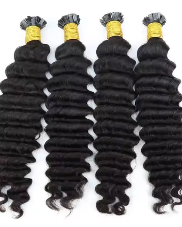 Achieve bold, voluminous waves with Bella Hararo’s Raw Indian Temple Hair Flat-Tip Deep Wave Extensions