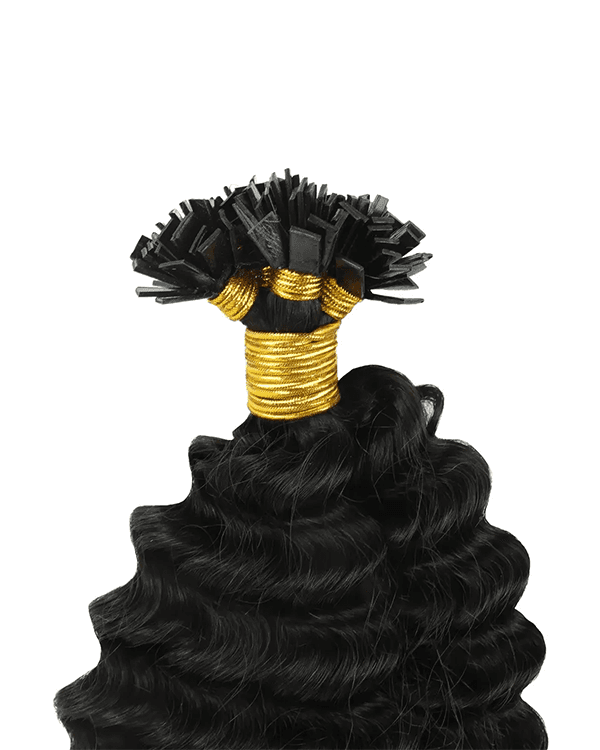 Achieve bold volume and defined curls with Bella Hararo’s Raw Indian Temple Hair Flat-Tip Deep Curly Extensions