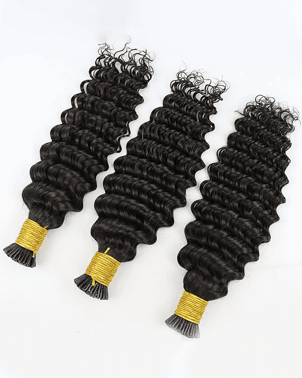 Raw Indian Temple Hair I-Tip Deep Curly | 100% Virgin Indian Hair  | 100g– Bella Hararo