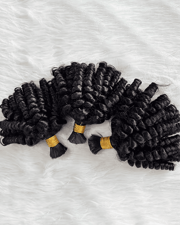 premium Raw Indian Temple Bulk Hair – Telephone Curly | 100% Virgin Temple Hair| 100g– Bella Hararo
