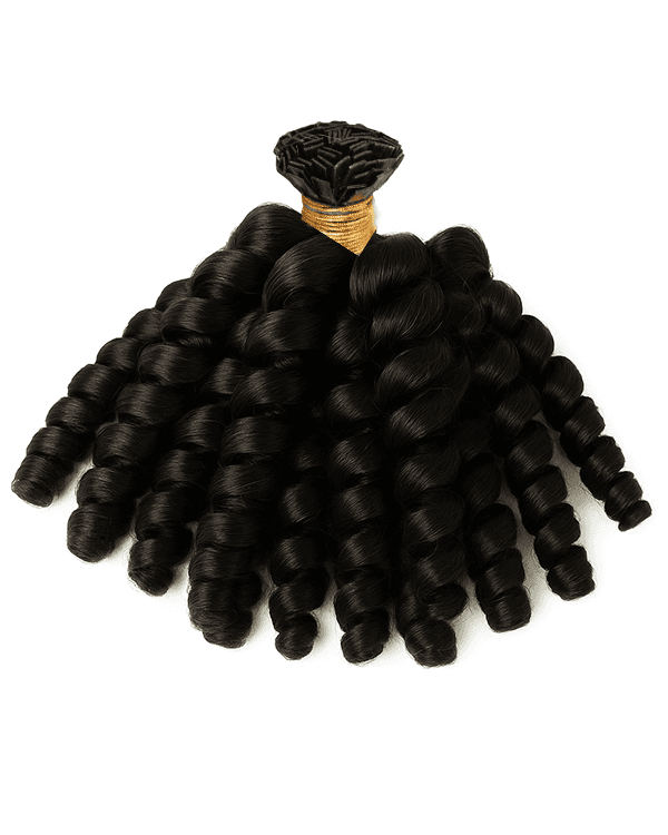 Raw Indian Temple Hair Flat-Tip Telephone Curly | 100% Virgin Indian Hair | 100g– Bella Hararo