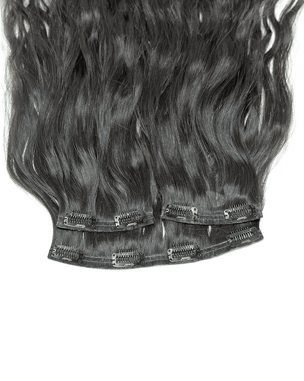 3 PCS Set Premium Natural Wavy Clip-In Hair Extensions | 100% Virgin Indian Hair | 100g– Bella Hararo