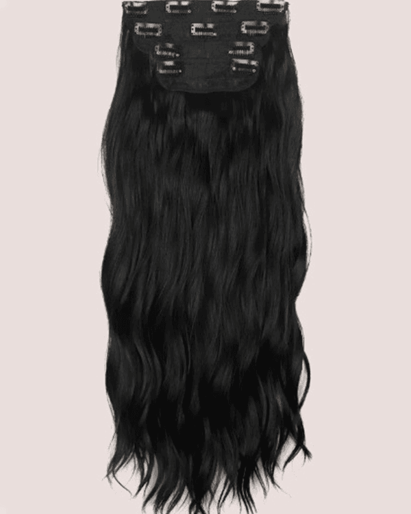 4 PCS Set Premium Natural Wavy Clip-In Hair Extensions | 100% Virgin Indian Hair | 100g– Bella Hararo