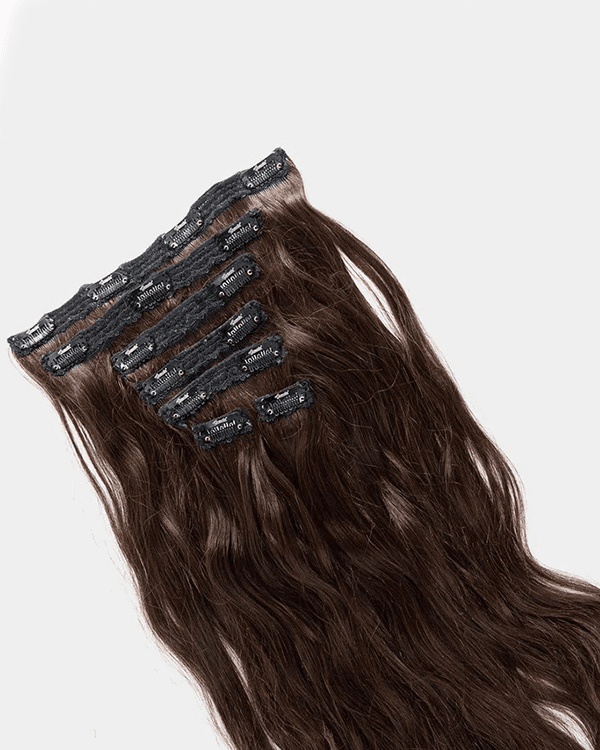 7 PCS Set Premium Natural Wavy Clip-In Hair Extensions | 100% Virgin Indian Hair | 100g– Bella Hararo