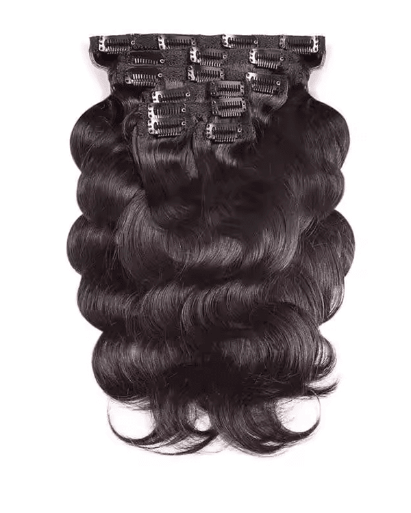 6 PCS Set Premium Natural Wavy Clip-In Hair Extensions | 100% Virgin Indian Hair | 100g– Bella Hararo