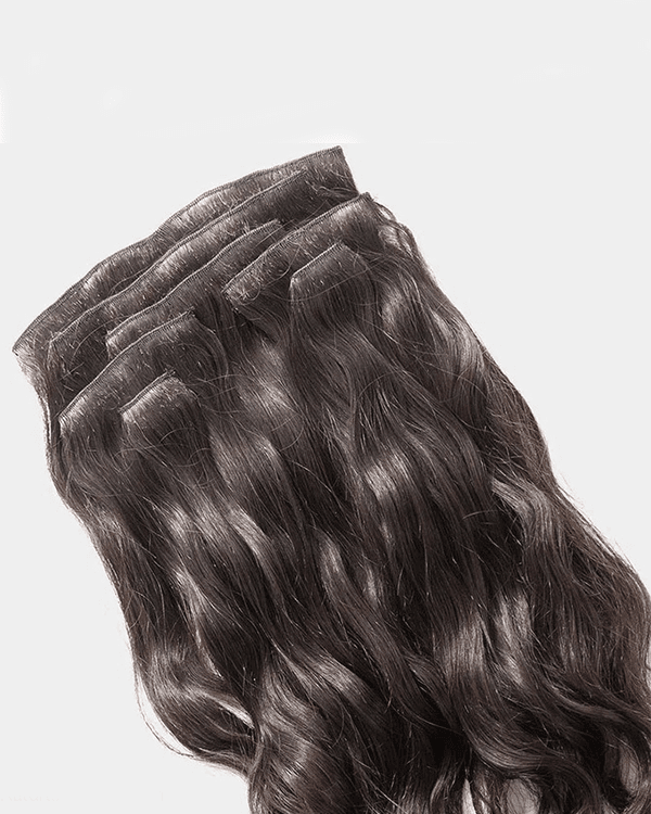 Achieve fuller, voluminous waves instantly with Bella Hararo’s 7 PCS Premium Natural Wavy Clip-In Hair Extensions