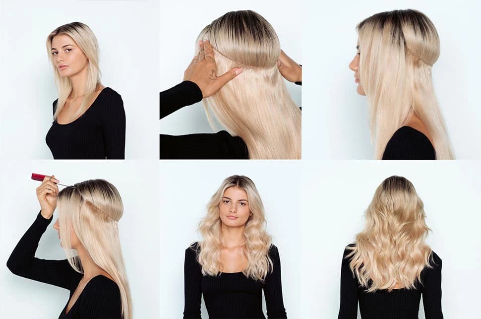 How to Attach Halo Hair Extensions — The Bella Hararo Way