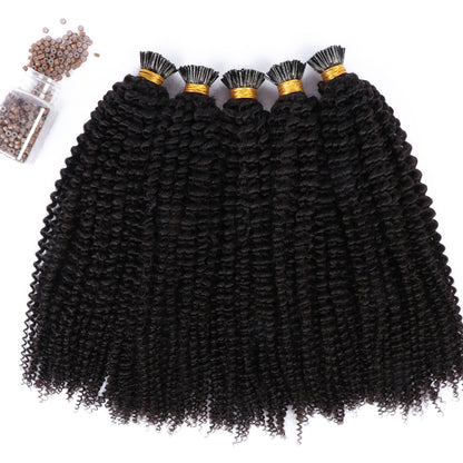 Keratin I-Tip Kinky Curly Human Hair Extensions