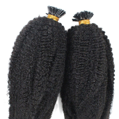 Keratin I-Tip Kinky Curly Human Hair Extensions