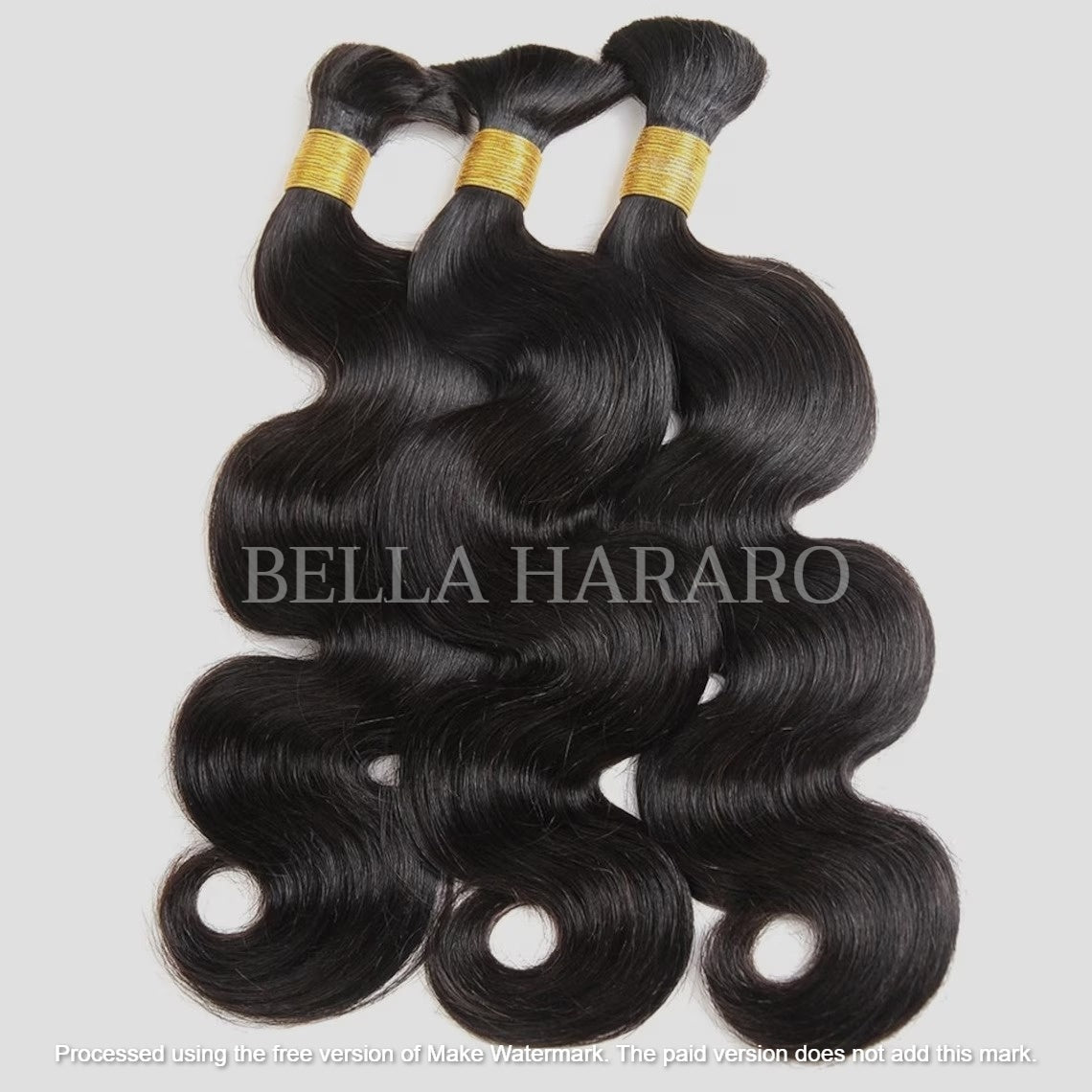 3 Bundles Deal Raw Unprocessed Temple BodyWave Bulk Hair In Natural Black Color (Pack Of 3)