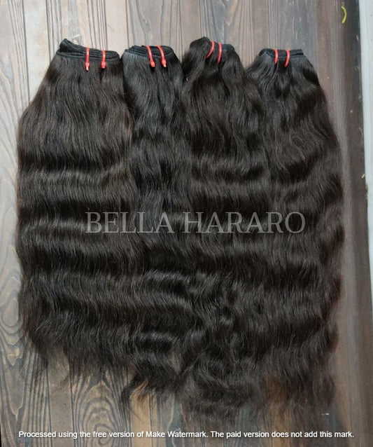 4 Bundle Deal Weft Single Drawn Raw Curly Human Hair In Natural Black Color (Pack Of 4 Bundles)