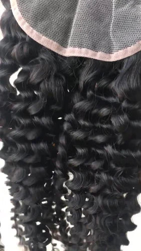 Closure Kinky Curly Human Hair Extensions (5x5)