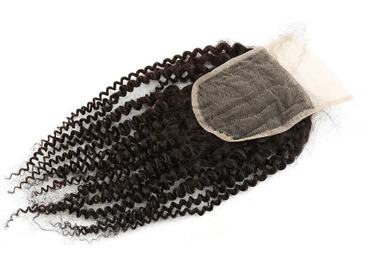 Closure Afro Curly Human Hair Extensions (5x5)