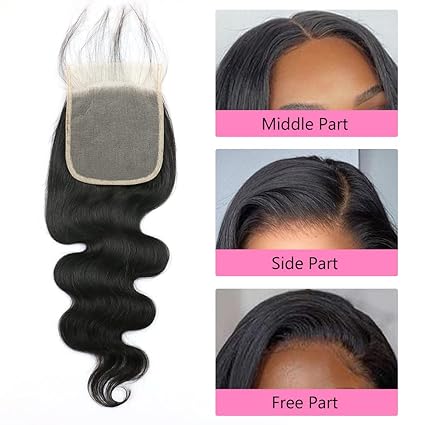 Closure Body Wavy Human Hair Extensions (5x5)