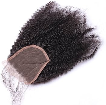 Closure Afro Curly Human Hair Extensions (4x4)