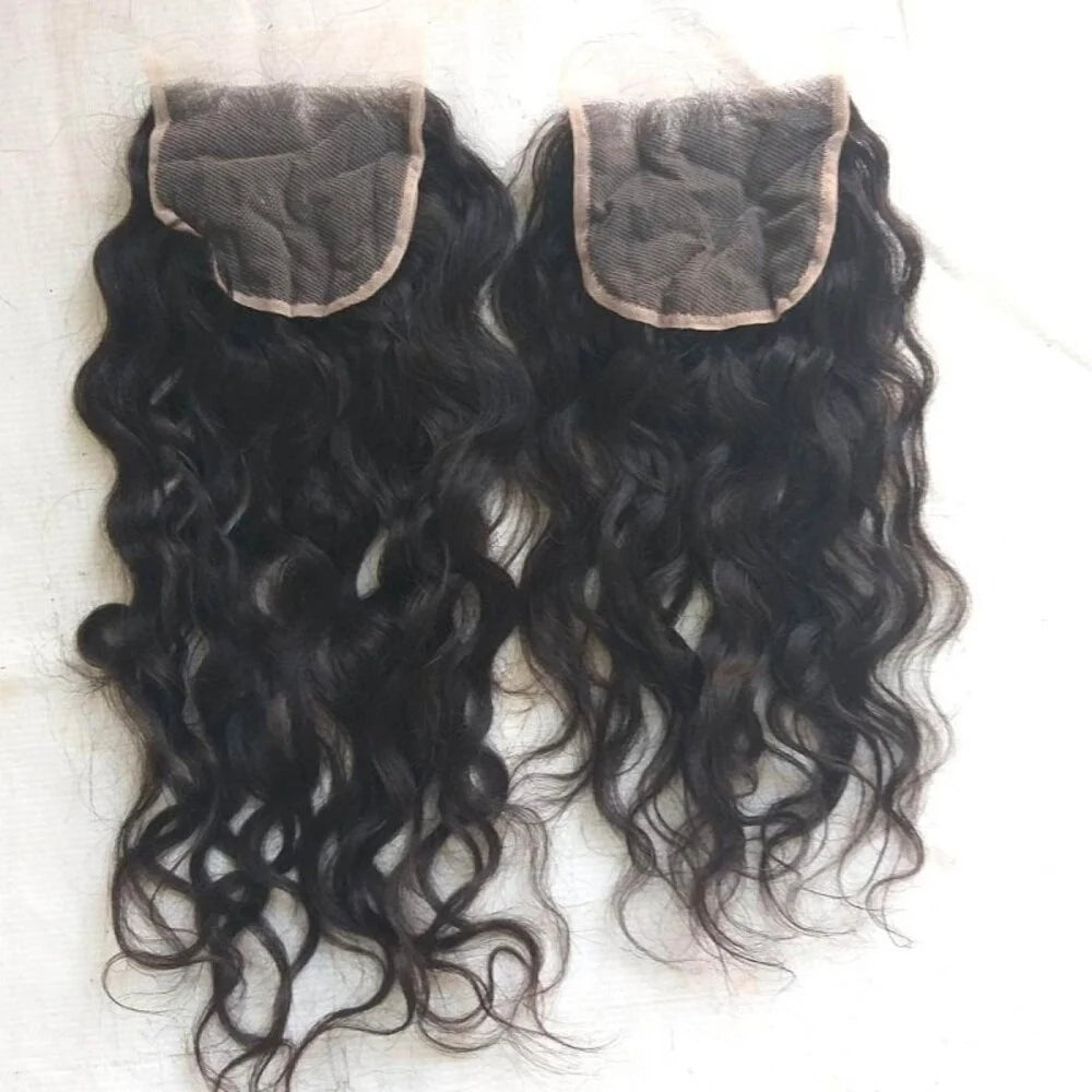 Closure Natural Wave Human Hair Extensions (4x4)