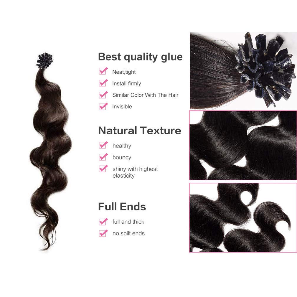 Keratin U-Tip Body Wave Human Hair Extensions