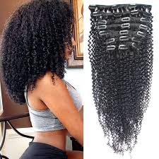 Clip-In 10-Piece Set Afro Curly Human Hair Extensions (100gm)