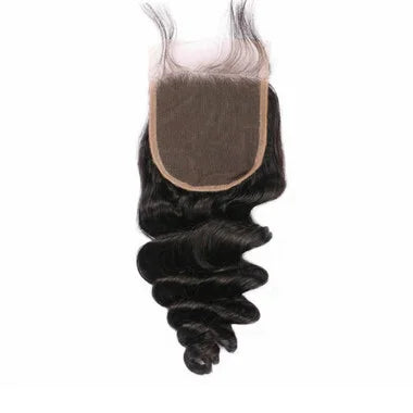 Closure Loose Wave Human Hair Extensions (4x4)