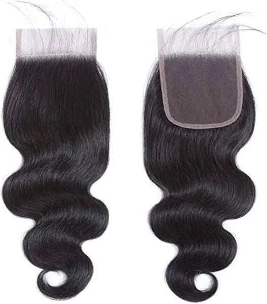 Closure Body Wavy Human Hair Extensions (4x4)