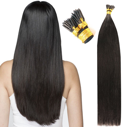 Keratin I-Tip Straight Human Hair Extensions