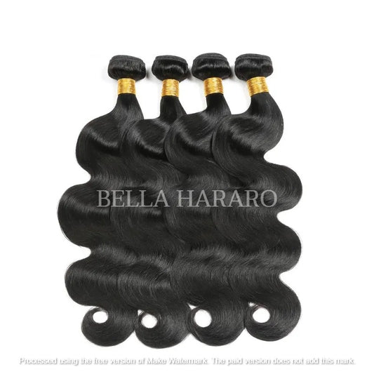 4 Bundle Deal Weft Single Drawn Bodywave Human Hair In Natural Color (Pack Of 4 Bundle)