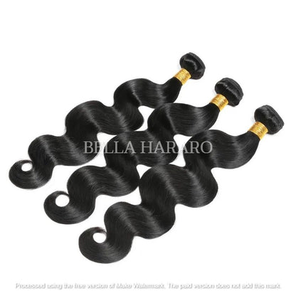 3 Bundle Deal Weft Single Drawn Bodywave Human Hair In Natural Color (Pack Of 3 Bundle)