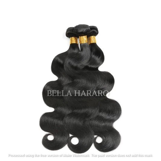 3 Bundle Deal Weft Single Drawn Bodywave Human Hair In Natural Color (Pack Of 3 Bundle)