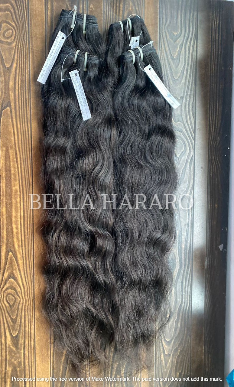 4 Bundles Deal Raw Unprocessed Temple Wavy Hair In Natural Color (Pack Of 4 Bundles)