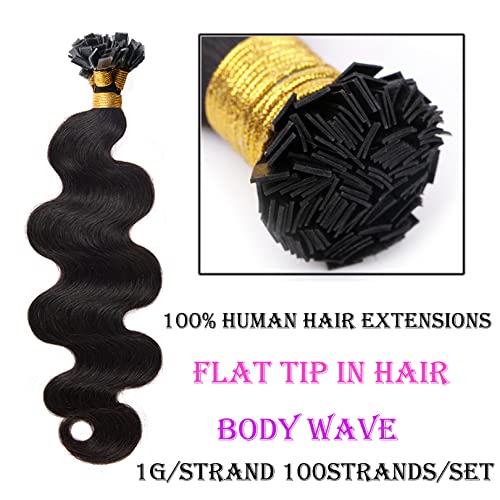 Keratin Flat-Tip Body Wave Human Hair Extensions