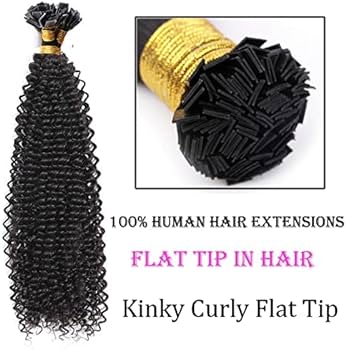 Keratin Flat-Tip Kinky Curly Human Hair Extensions