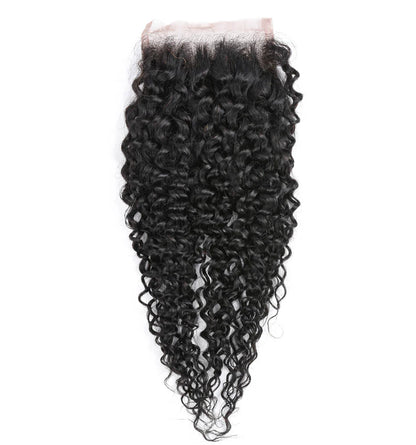 Closure Deep Curly Human Hair Extensions (5x5)