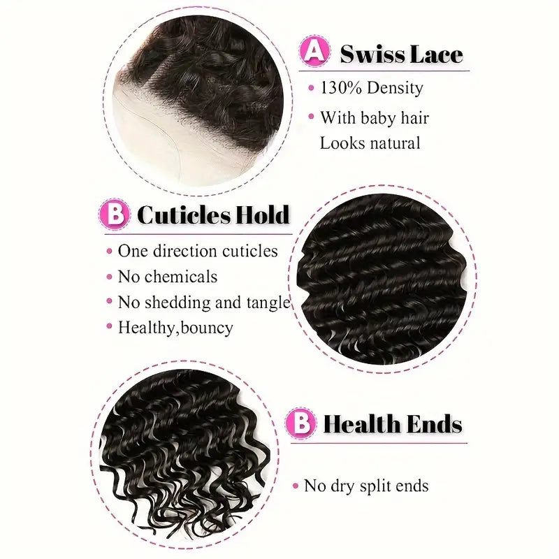 Frontal Deep Curly Human Hair Extensions (13x4)