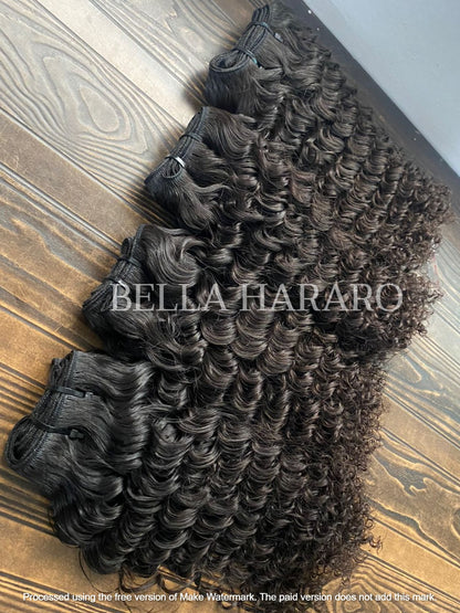 4 Bundles Deal Raw Unprocessed Temple Indian Curly Hair In Natural Color (Pack Of 4 Bundles)